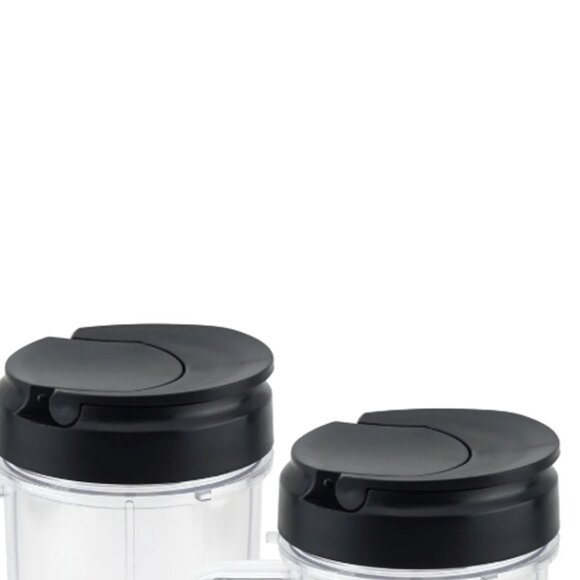 Magic Bullet Original Flip Top To Go lids Replacement Set of 2 black lids - Picture 1 of 8